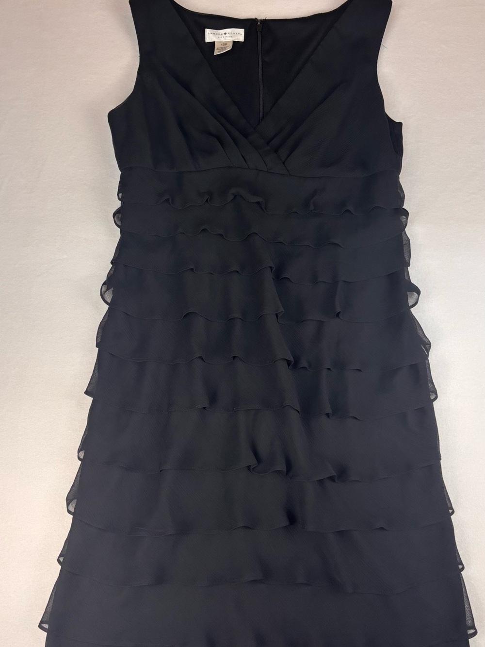 London Style Black Tiered Ruffle Mini Dress